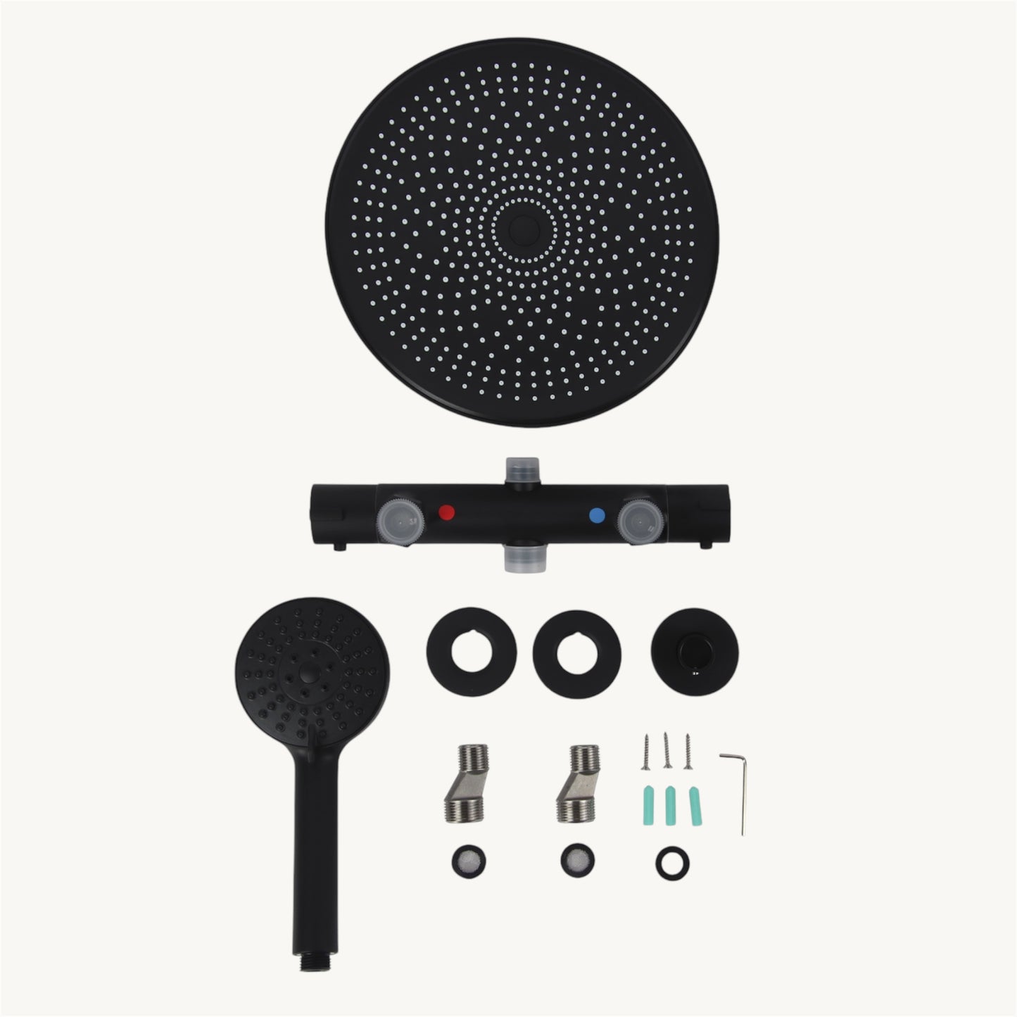 Douche Set Mat Zwart