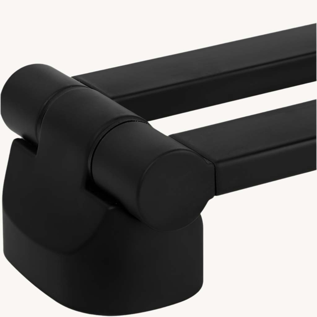 Handdoekhouder 2-armig stang mat zwart