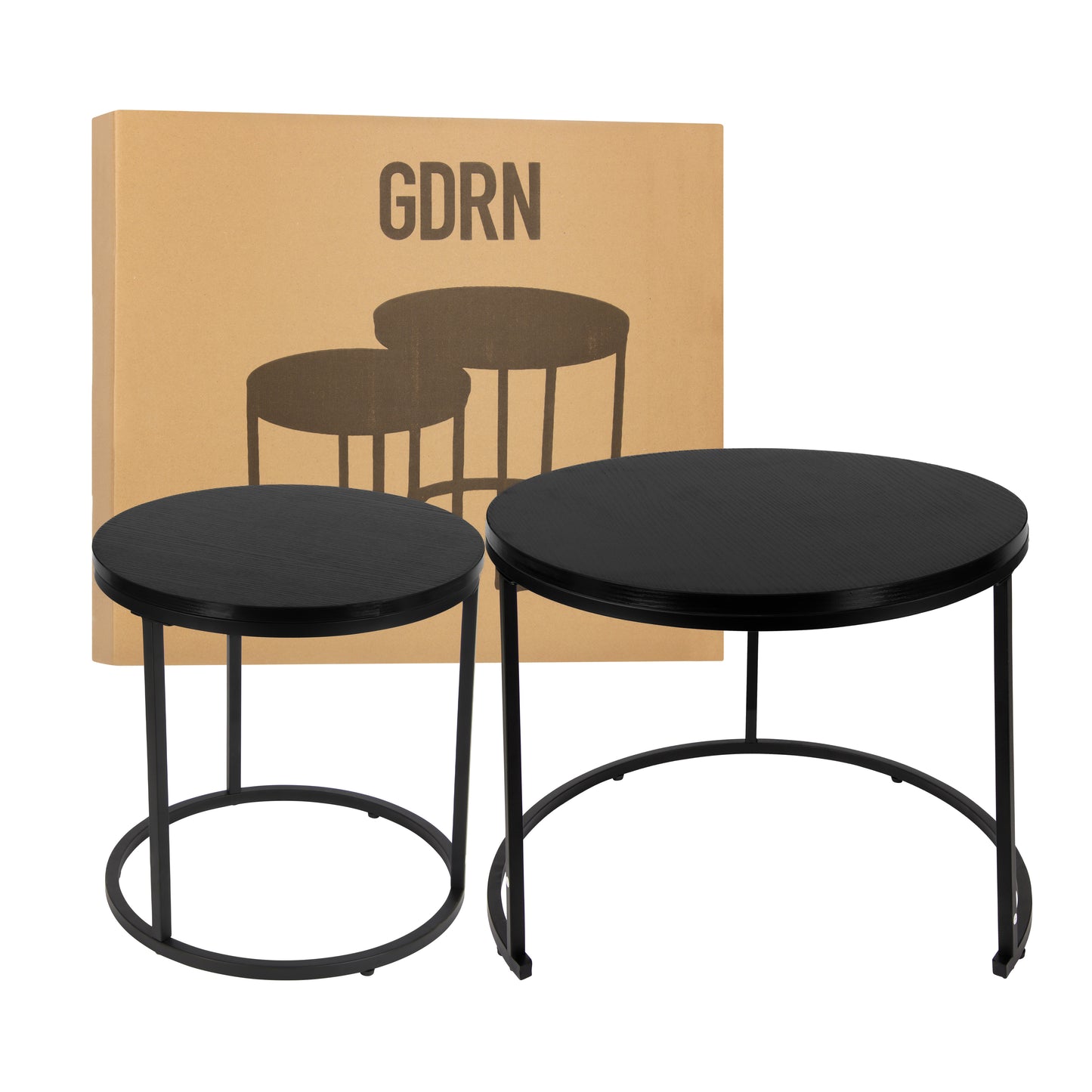 Salontafel Zwart set van 2 - 60 & 40 CM