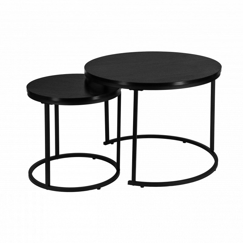 Salontafel Zwart set van 2 - 60 & 40 CM