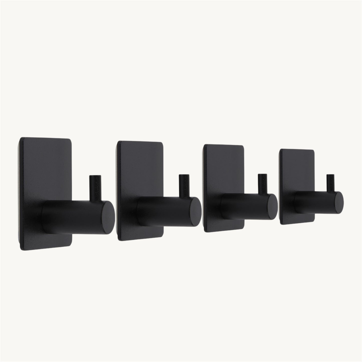 Handdoek haakjes zwart - 4 stuks