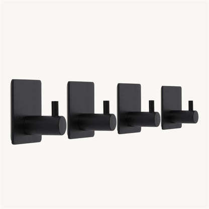 Handdoek haakjes zwart - 4 stuks