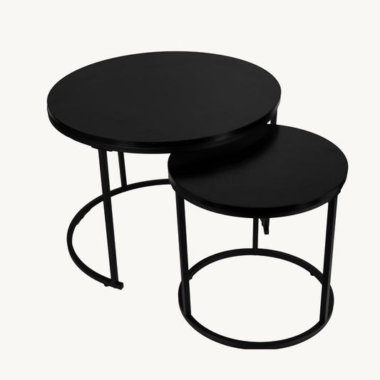 Salontafel Zwart set van 2 - 60 & 40 CM